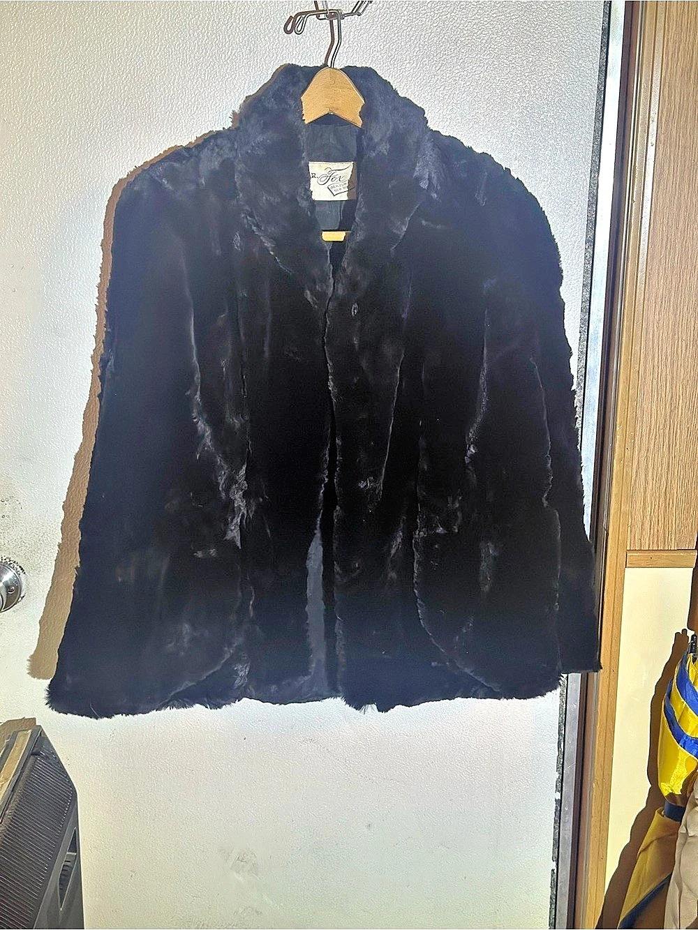 Vintage I.R. Fox Fur Jacket in Black Like New